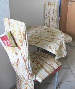 Stuhl mit Stuhlhussen