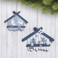 Weihnachtsdeko basteln - Häuser aus Holzstäbchen