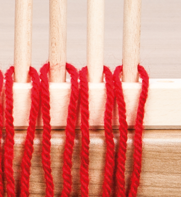 Stäbchenwebrahmen Aufbau Detail