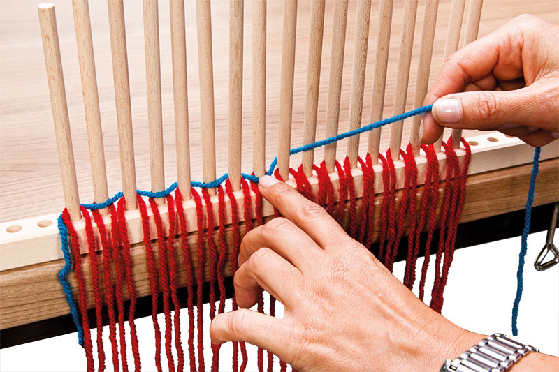 Stäbchenwebrahmen Schritt 1