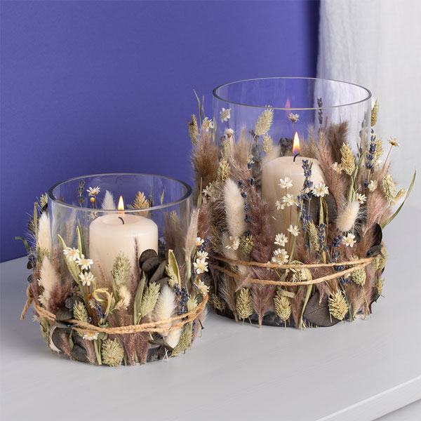 Windlicht-Trockenblumen