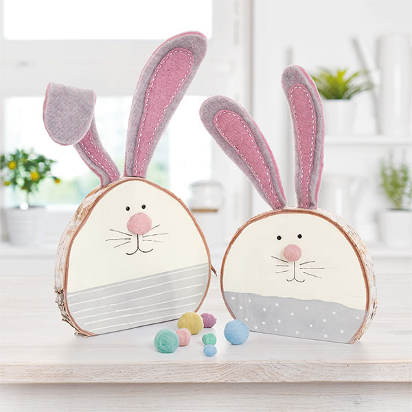 Birkenscheiben-Hasen basteln