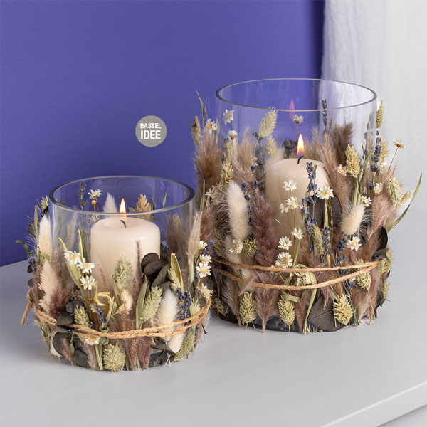 Windlicht-Trockenblumen