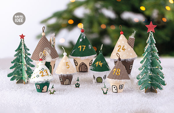 Adventskalender aus Tontöpfen basteln Adventskalender aus Tontöpfen basteln