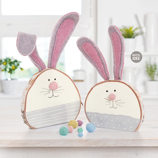 Birkenscheiben-Hasen basteln