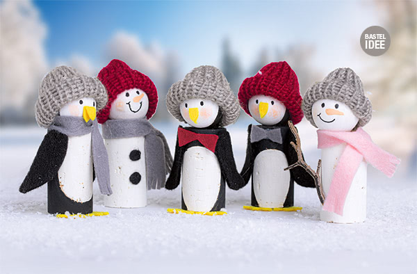 Pinguine und Schneemänner aus Korken Pinguine und Schneemänner aus Korken