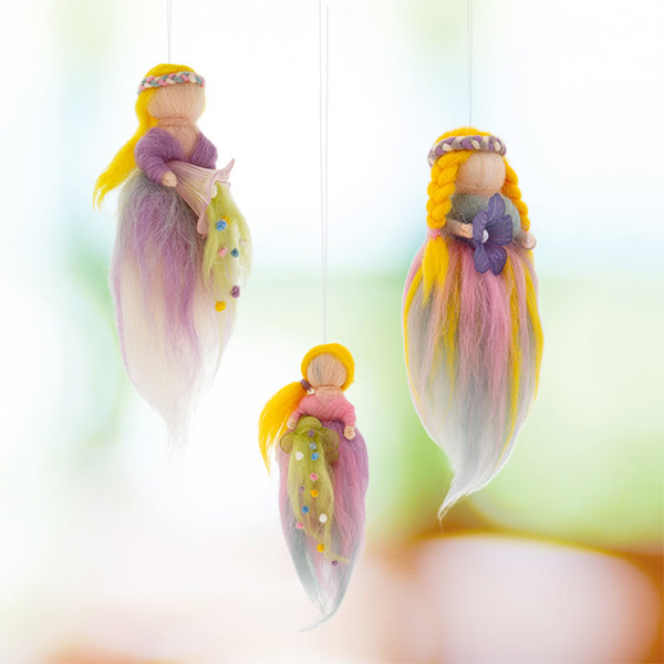Feen aus Märchenwolle basteln