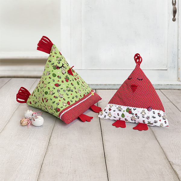 Bunte Hühnerkissen nähen