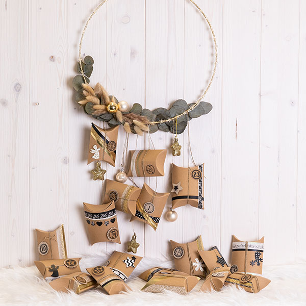 Adventskalender am Drahtring basteln