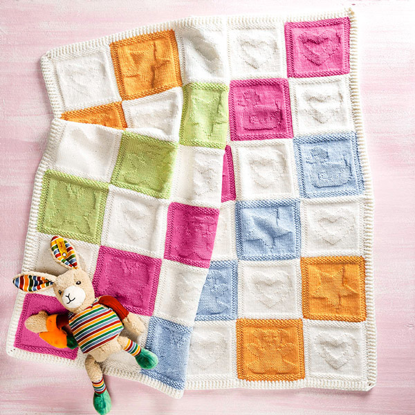 Patchworkdecke stricken