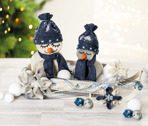 Schneemänner aus Filzband basteln Schneemänner aus Filzband basteln