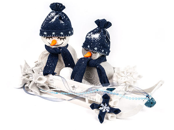 Schneemänner aus Filzbändern basteln - Schritt 13 Schneemänner aus Filzbändern basteln - Schritt 13