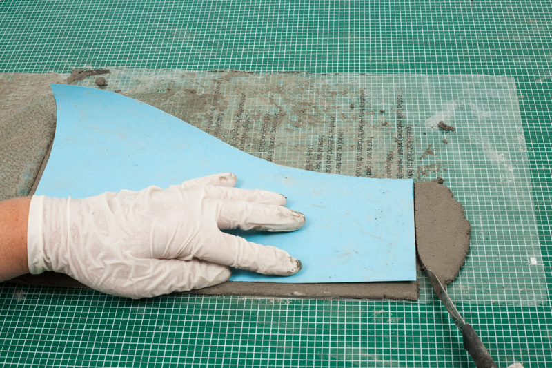 Knetbeton - Schablone ausschneiden