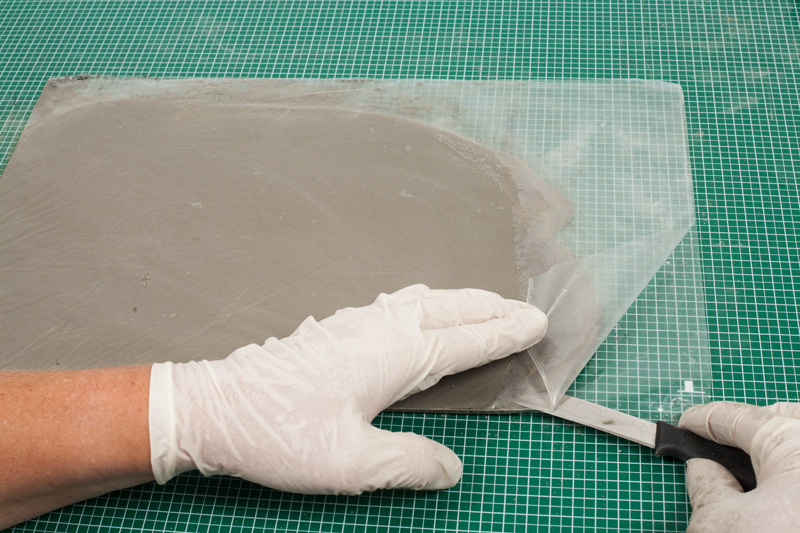 Windlicht aus Knetbeton - Tüte aufschneiden