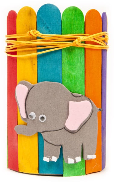 Aufbewahrungshalter aus Holzstäbchen basteln Schritt 15