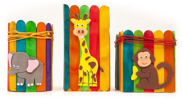 Aufbewahrungshalter aus Holzstäbchen basteln Schritt 16