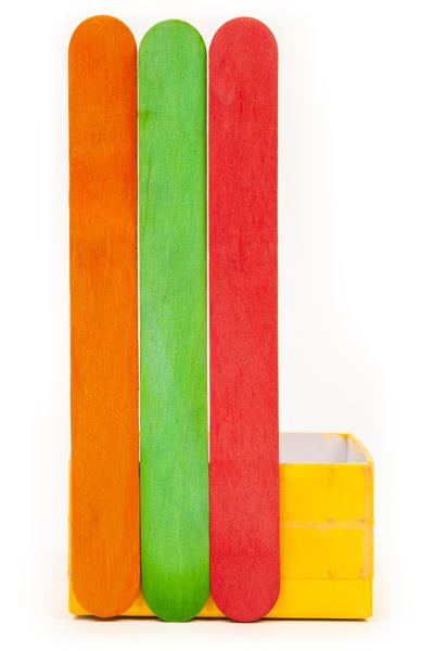 Aufbewahrungshalter aus Holzstäbchen basteln Schritt 4