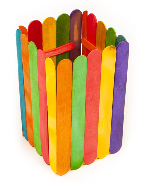 Aufbewahrungshalter aus Holzstäbchen basteln Schritt 6