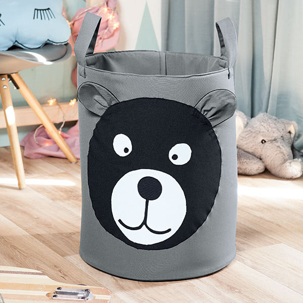 Aufbewahrungskorb mit Bärengesicht nähen