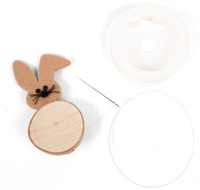 Osterdeko aus Birkenscheiben Osterhasen Schritt 8