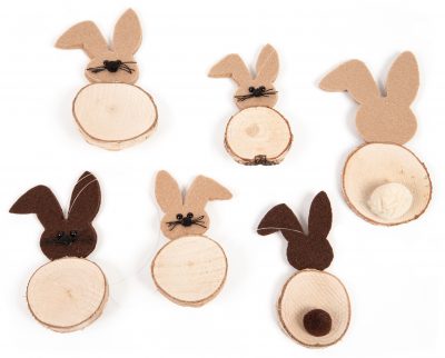 Osterdeko aus Birkenscheiben Osterhasen Schritt 10