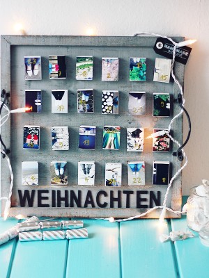 Adventskalender mit Streichholzschachteln