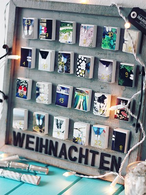 Adventskalender mit Streichholzschachteln