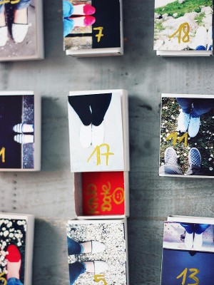 Adventskalender mit Streichholzschachteln Detail