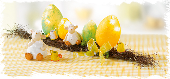 Leuchtende Eier mit Faserseide