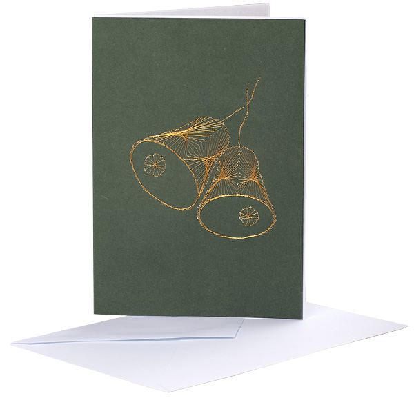 Weihnachtskarten mit Fadengrafik