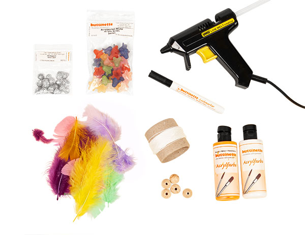 Feder-Blüten-Hänger basteln - Schritt 1 Feder-Blüten-Hänger basteln - Schritt 1