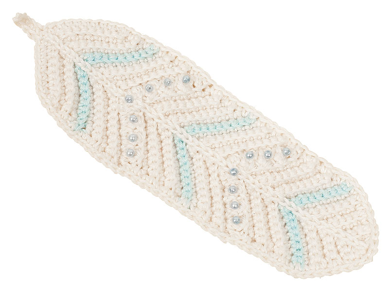 Federn häkeln mit Perlen