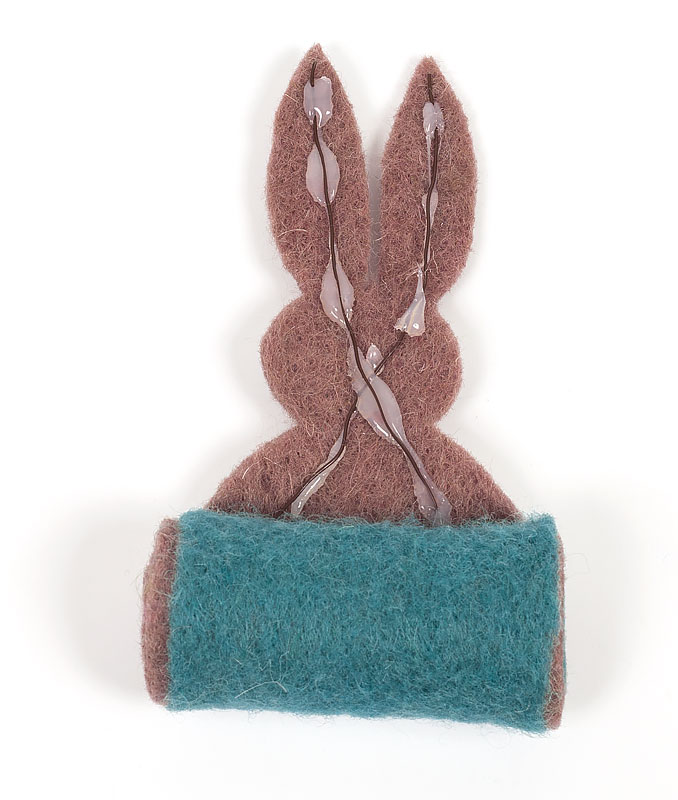 Filzband Hasen zu Ostern basteln - Draht einkleben