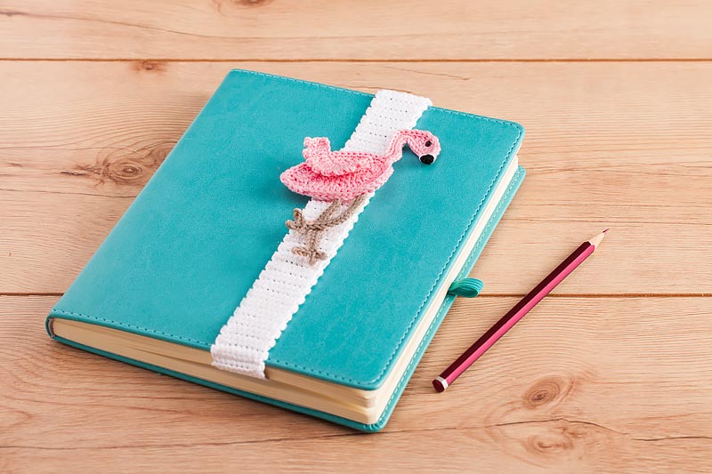 Flamingo häkeln Lesezeigen komplett mit Buch