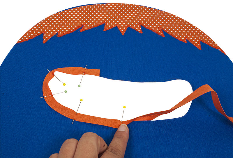 Monster-Tasche nähen - Schrägband festnähen