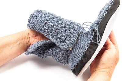 Hüttenschuhe stricken - Schritt 13
