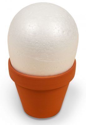 Kakteen Artischockentechnik - Styroporei im Topf