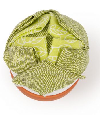 Kakteen Artischockentechnik - weitere dunkelgrüne Stoffdreiecke angebracht