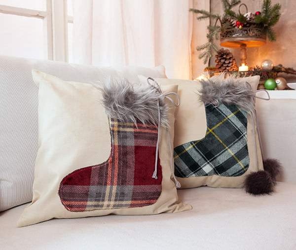 Kissen mit Stiefelapplikation nähen