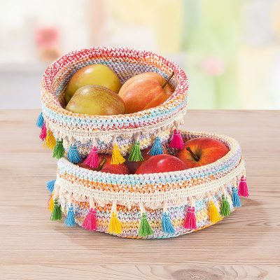 Körbchen im Boho-Look häkeln Körbchen im Boho-Look häkeln