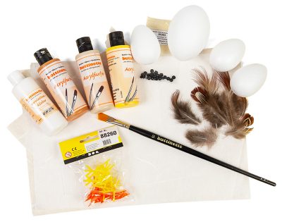 Osterdeko Küken aus Styroporeiern basteln Schritt 1