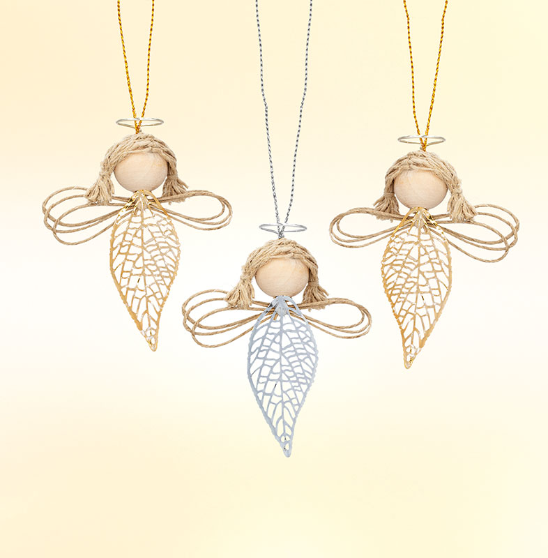 Engel mit Metallblättern