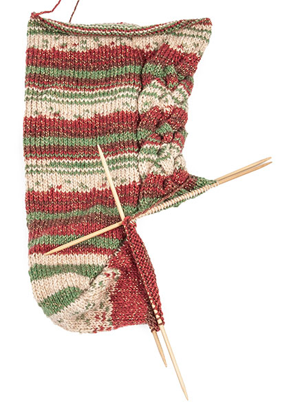 Nikolaus-Socke stricken - Schritt 2
