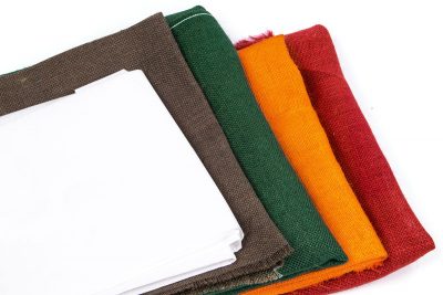 Rupfentischsets mit Glasuntersetzer - Schritt 1