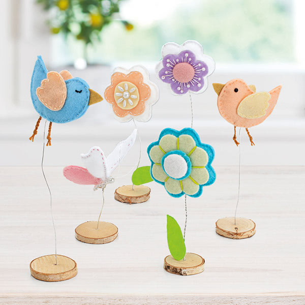 Frühlings-Aufsteller aus Filz basteln