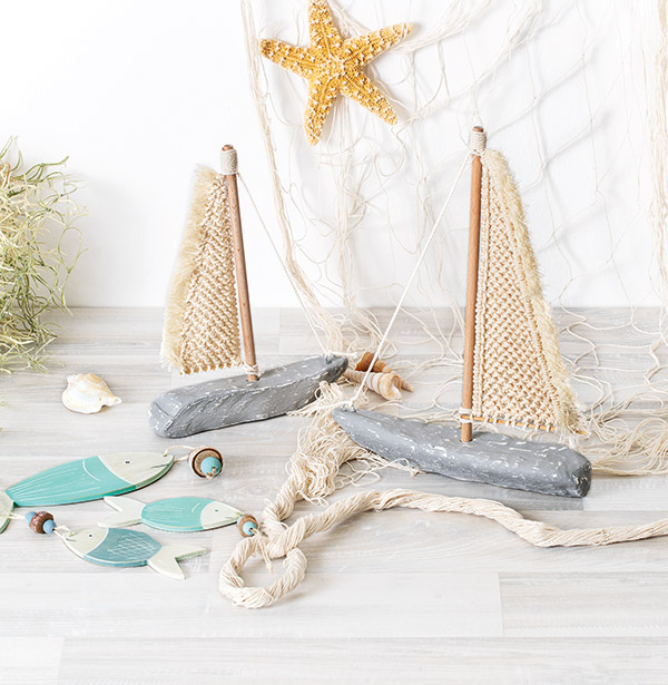 Segelboot mit Makramee-Segel basteln