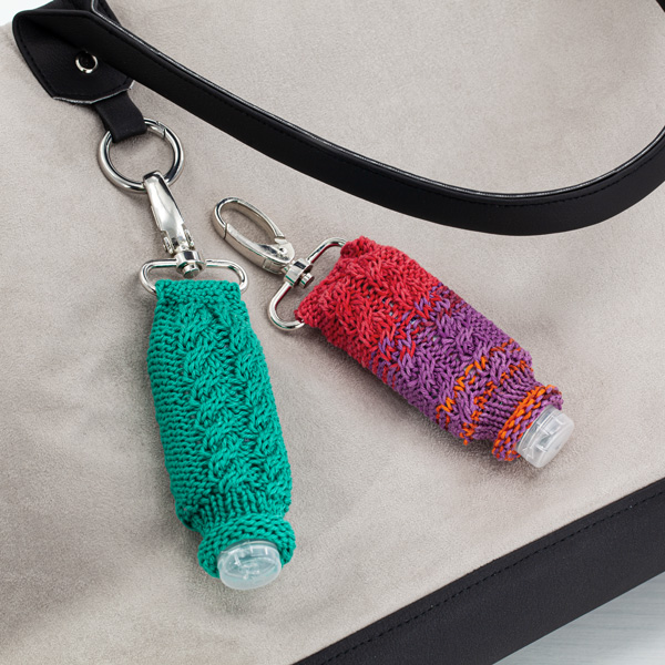 Desinfektionsmittel-Hülle stricken