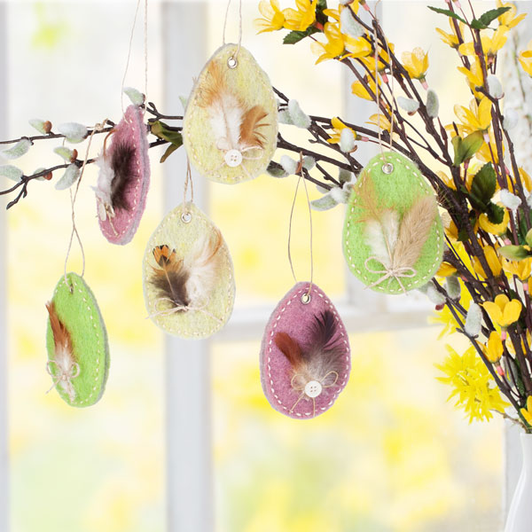 Eier aus Wollband basteln