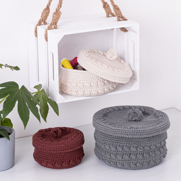 Körbchen mit Deckel häkeln