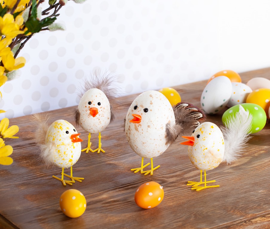 Küken aus Styroporeiern basteln